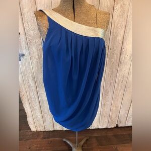 Umber Elegant Blue One-Shoulder Dress